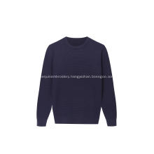 Men's Knitted Ottoman Stitch Crew-Neck Soft Pullover